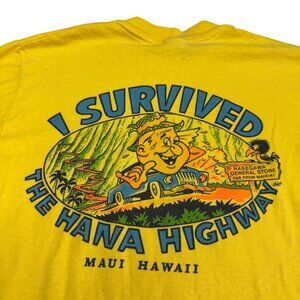 Vintage I Survived The Hana Highway T-Shirt Hasegawa General Store Maui USA Sz L